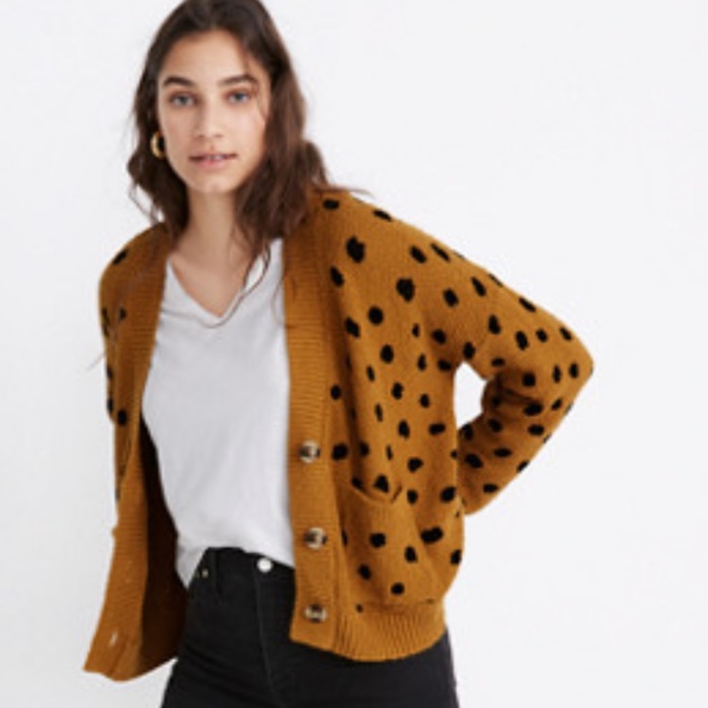 Madewell gold and black cardigan
